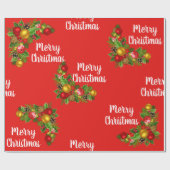 Vrolijke Kerstmis en Kleurrijke Decoraties Gift Wr Cadeaupapier (Vlak)