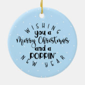 vrolijke kerstmis en poppins popcorn keramisch ornament (Achterkant)
