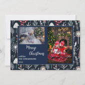 Vrolijke Kerstmis familie foto's Kerstkaart. (Voorkant)