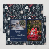 Vrolijke Kerstmis familie foto's Kerstkaart. (Voorkant / Achterkant)