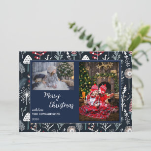 Vrolijke Kerstmis familie foto's Kerstkaart.