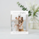 Vrolijke Kerstmis, Familiefoto, Seizoensgroet Briefkaart (Staand voorkant)