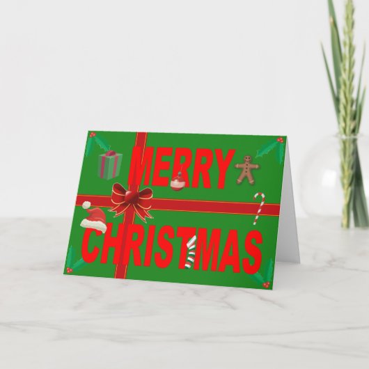 Vrolijke Kerstmis Feestdagen Kaart (Voorkant)