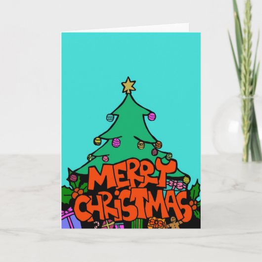 Vrolijke Kerstmis Feestdagen Kaart (Voorkant)
