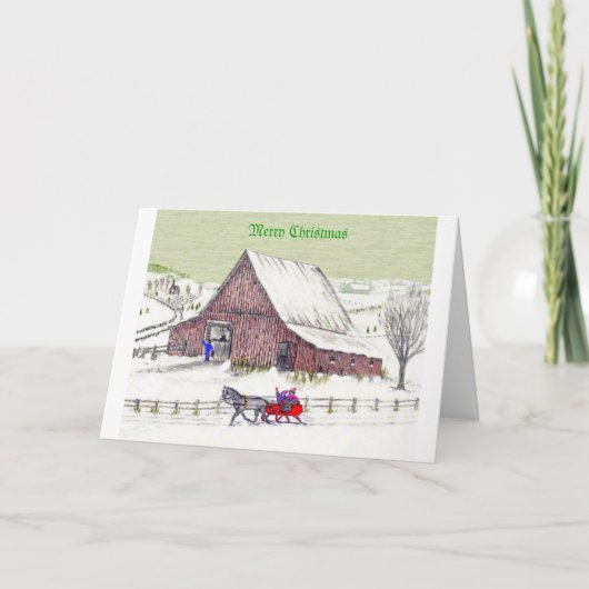 Vrolijke Kerstmis Feestdagen Kaart (Voorkant)