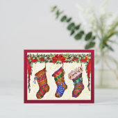 Vrolijke Kerstmis Feestdagenkaart (Staand voorkant)