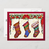 Vrolijke Kerstmis Feestdagenkaart (Voorkant / Achterkant)