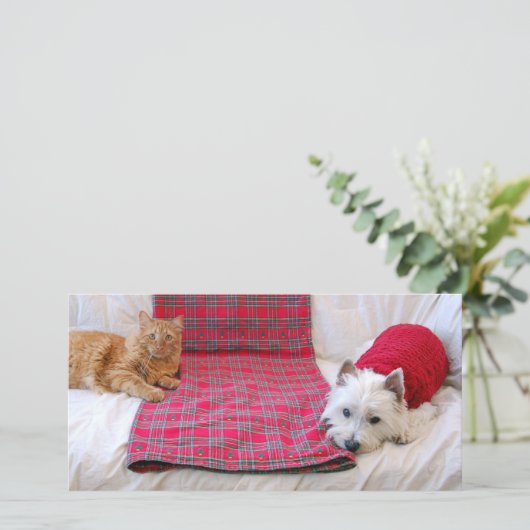 Vrolijke Kerstmis Feestdagenkaart (Staand voorkant)