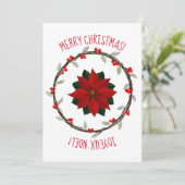 Vrolijke Kerstmis Feestdagenkaart (Staand voorkant)