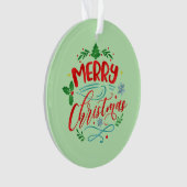 Vrolijke Kerstmis Feestelijke Boom Ornament (voorkant)