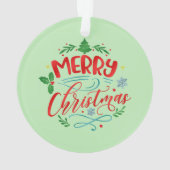 Vrolijke Kerstmis Feestelijke Boom Ornament (achterkant)