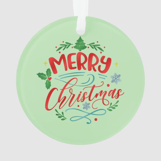 Vrolijke Kerstmis Feestelijke Boom Ornament (achterkant)