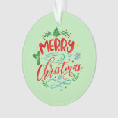Vrolijke Kerstmis Feestelijke Boom Ornament (voorkant)