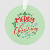 Vrolijke Kerstmis Feestelijke Boom Ornament (voorkant)