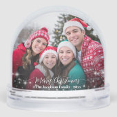 Vrolijke Kerstmis Feestelijke Sparkles Foto Overla Sneeuwbol (Achterkant)