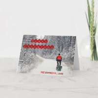 Vrolijke Kerstmis - Fietser die naar huis de Boom