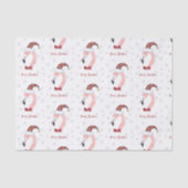 Vrolijke Kerstmis Flamingo Santa Moderne Kerstmis Tissuepapier (Voorkant)