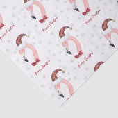Vrolijke Kerstmis Flamingo Santa Moderne Kerstmis Tissuepapier (Detail)