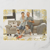 Vrolijke Kerstmis Foliage Fotokaart Folie Feestdagenkaart (Voorkant)