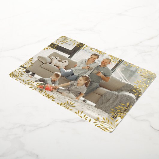 Vrolijke Kerstmis Foliage Fotokaart Folie Feestdagenkaart (Gedraaid)