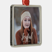 Vrolijke Kerstmis | Foto Metalen Ornament (Rechts)