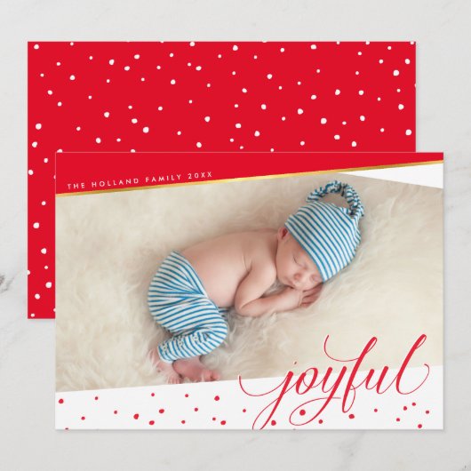 VROLIJKE KERSTMIS FOTO moderne kalligrafie rood go Feestdagenkaart (Voorkant / Achterkant)