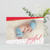 VROLIJKE KERSTMIS FOTO moderne kalligrafie rood go Feestdagenkaart (Staand voorkant)