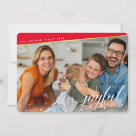 VROLIJKE KERSTMIS FOTO moderne kalligrafie rood go Feestdagenkaart