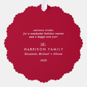 Vrolijke Kerstmis Foto Overlay Vakantie Ornament Kaart (Achterkant)