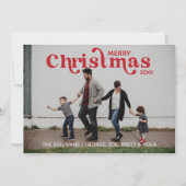 Vrolijke Kerstmis Fotokaart- Rood Kaart (Voorkant)