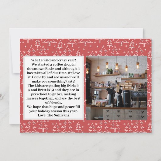 Vrolijke Kerstmis Fotokaart- Rood Kaart (Achterkant)