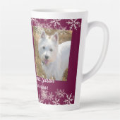 Vrolijke Kerstmis Furbabies Snowflakes bordeaux Latte Mok (Rechts)