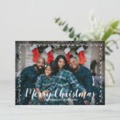 Vrolijke Kerstmis Garland bijgesneden Flat Foto Va Feestdagenkaart (Staand voorkant)