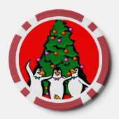 Vrolijke Kerstmis Gelukkige Pinguïns Poker Chips,  Chips (Achterkant)