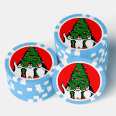 Vrolijke Kerstmis Gelukkige Pinguïns Poker Chips,  Chips (Opstapeling)