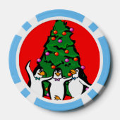 Vrolijke Kerstmis Gelukkige Pinguïns Poker Chips,  Chips (Achterkant)