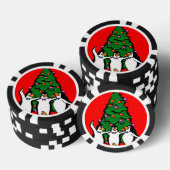Vrolijke Kerstmis Gelukkige Pinguïns Poker Chips,  Chips (Opstapeling)