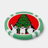 Vrolijke Kerstmis Gelukkige Pinguïns Poker Chips,  Pokerchips (Enkel)