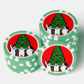 Vrolijke Kerstmis Gelukkige Pinguïns Poker Chips,  Pokerchips (Opstapeling)