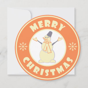 Vrolijke Kerstmis gelukkige sneeuwman beroemde kof Kaart