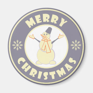 Vrolijke Kerstmis gelukkige sneeuwman beroemde kof Magneet