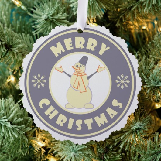 Vrolijke Kerstmis gelukkige sneeuwman beroemde kof Ornament Kaart (Insitu (Drie))