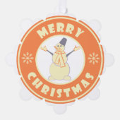 Vrolijke Kerstmis gelukkige sneeuwman beroemde kof Ornament Kaart (Voorkant)