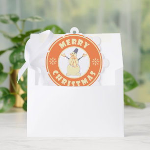 Vrolijke Kerstmis gelukkige sneeuwman beroemde kof Ornament Kaart