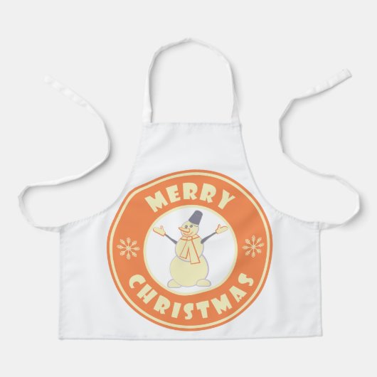 Vrolijke Kerstmis gelukkige sneeuwman beroemde kof Schort (Voorkant)