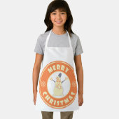 Vrolijke Kerstmis gelukkige sneeuwman beroemde kof Schort (Insitu)