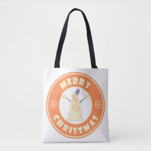 Vrolijke Kerstmis gelukkige sneeuwman beroemde kof Tote Bag