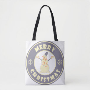 Vrolijke Kerstmis gelukkige sneeuwman beroemde kof Tote Bag