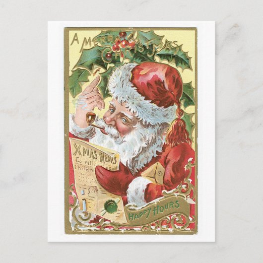 Vrolijke Kerstmis - Gelukkige Uren Feestdagenkaart (Voorkant)