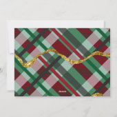 Vrolijke Kerstmis glitter geruite raster foto Feestdagenkaart (Achterkant)